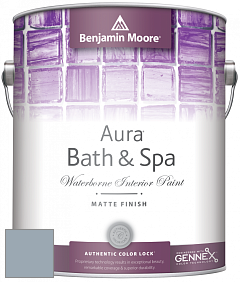 Benjamin Moore Aura 532 Bath & Spa Waterborne Interior Paint Matte Finish краска цвет 2130-50 New Hope Gray