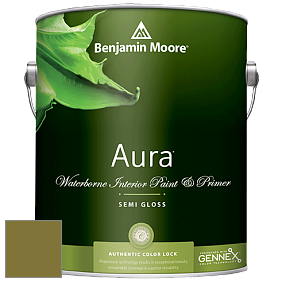 Benjamin Moore Aura 528 Waterborne Interior Semi-gloss Finish краска цвет NCS S 4550-G70Y 