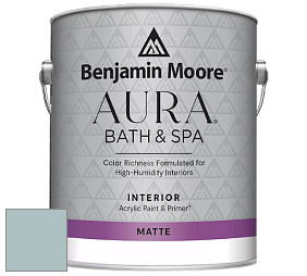 Benjamin Moore Aura 532 Bath & Spa Waterborne Interior Paint Matte Finish краска цвет NCS S 2010-B30G 