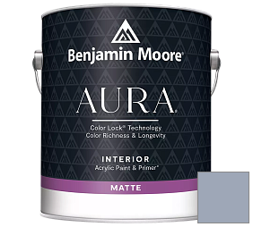 Краска Benjamin Moore Aura Interior Paint - Matte (522) цвет 1439 Yukon Sky