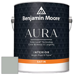 Benjamin Moore Aura 526 Waterborne Interior Satin Finish покрытие цвет 1571 Imperial Gray