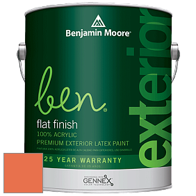 Benjamin Moore Ben 541 Waterborne Exterior Flat Finish краска цвет 2014-30 Tangy Orange