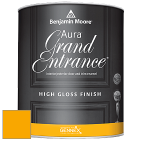 Benjamin Moore Aura 148 Grand Entrance High Gloss эмаль цвет 2020-10 Bumble Bee Yellow