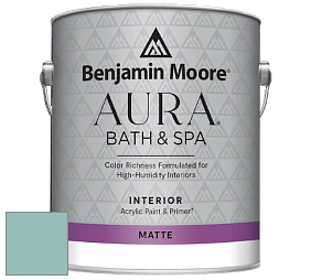Benjamin Moore Aura 532 Bath & Spa Waterborne Interior Paint Matte Finish краска цвет 676 Spirit in the Sky