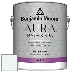 Benjamin Moore Aura 532 Bath & Spa Waterborne Interior Paint Matte Finish краска цвет OC-66 Snow White