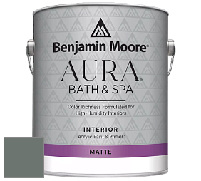 Benjamin Moore Aura 532 Bath & Spa Waterborne Interior Paint Matte Finish краска цвет NCS S 6005-G 