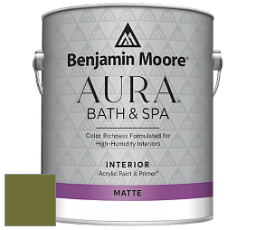 Benjamin Moore Aura 532 Bath & Spa Waterborne Interior Paint Matte Finish краска цвет NCS S 4550-G50Y 