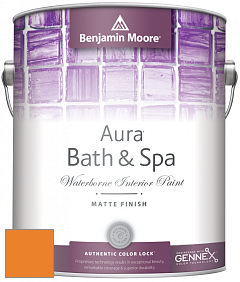 Benjamin Moore Aura 532 Bath & Spa Waterborne Interior Paint Matte Finish краска цвет 2017-10 Orange Juice