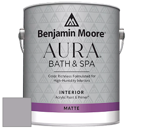 Benjamin Moore Aura 532 Bath & Spa Waterborne Interior Paint Matte Finish краска цвет 1453 Pebble Creek