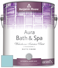 Benjamin Moore Aura 532 Bath & Spa Waterborne Interior Paint Matte Finish краска цвет 744 Indigo