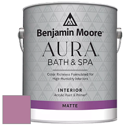 Benjamin Moore Aura 532 Bath & Spa Waterborne Interior Paint Matte Finish краска цвет 1363 Melrose Pink