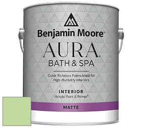 Benjamin Moore Aura 532 Bath & Spa Waterborne Interior Paint Matte Finish краска цвет 556 Sounds of Nature