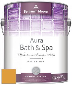 Benjamin Moore Aura 532 Bath & Spa Waterborne Interior Paint Matte Finish краска цвет 2155-30 Yellow Marigold