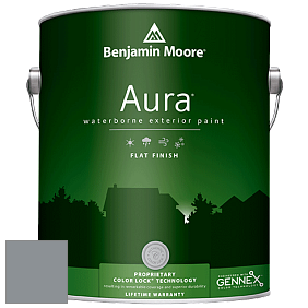 Benjamin Moore Aura 629 Waterborne Exterior Flat Finish краска цвет 2124-30 Deep Silver