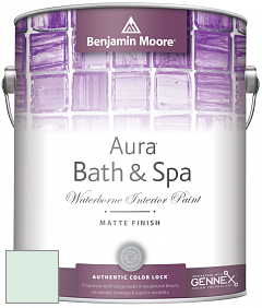 Benjamin Moore Aura 532 Bath & Spa Waterborne Interior Paint Matte Finish краска цвет 582 Cool Mint