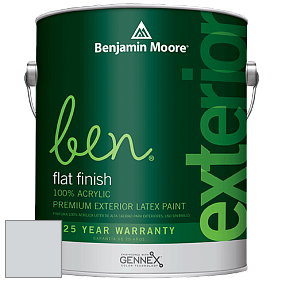 Benjamin Moore Ben 541 Waterborne Exterior Flat Finish краска цвет 2124-50 Bunny Gray