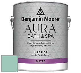Benjamin Moore Aura 532 Bath & Spa Waterborne Interior Paint Matte Finish краска цвет 620 Key Largo Green