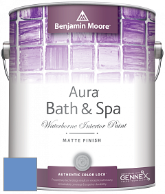 Benjamin Moore Aura 532 Bath & Spa Waterborne Interior Paint Matte Finish краска цвет 2067-40 Blue Lapis