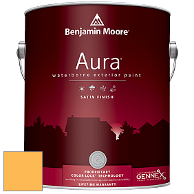 Benjamin Moore Aura 631 Waterborne Exterior Satin Finish краска цвет 314 Imperial Yellow