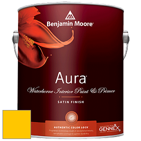Benjamin Moore Aura 526 Waterborne Interior Satin Finish покрытие цвет 2022-10 Yellow