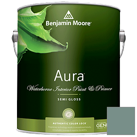 Краска Aura Waterborne Interior Semi-gloss Finish (528) цвет 691 Dartsmouth Green