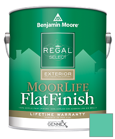 Краска Regal Select Exterior Paint-MoorLife Flat Finish (W105) цвет 2046-40 Green Sponge