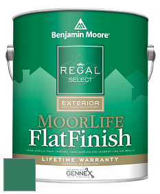 Краска Regal Select Exterior Paint-MoorLife Flat Finish (W105) цвет 2043-20 Ming Jade